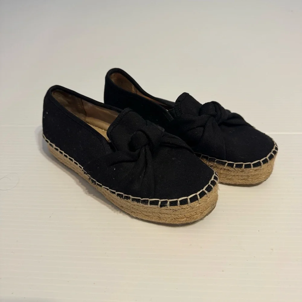 Circus by Sam Edelman Columbia Black Platform Espadrilles Bow 6.5